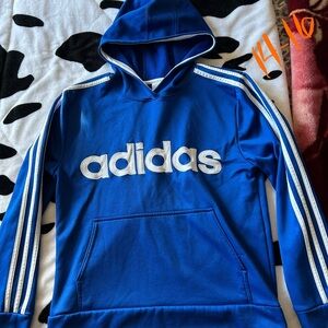 Adidas Royal Blue Hoodie with White Stripes